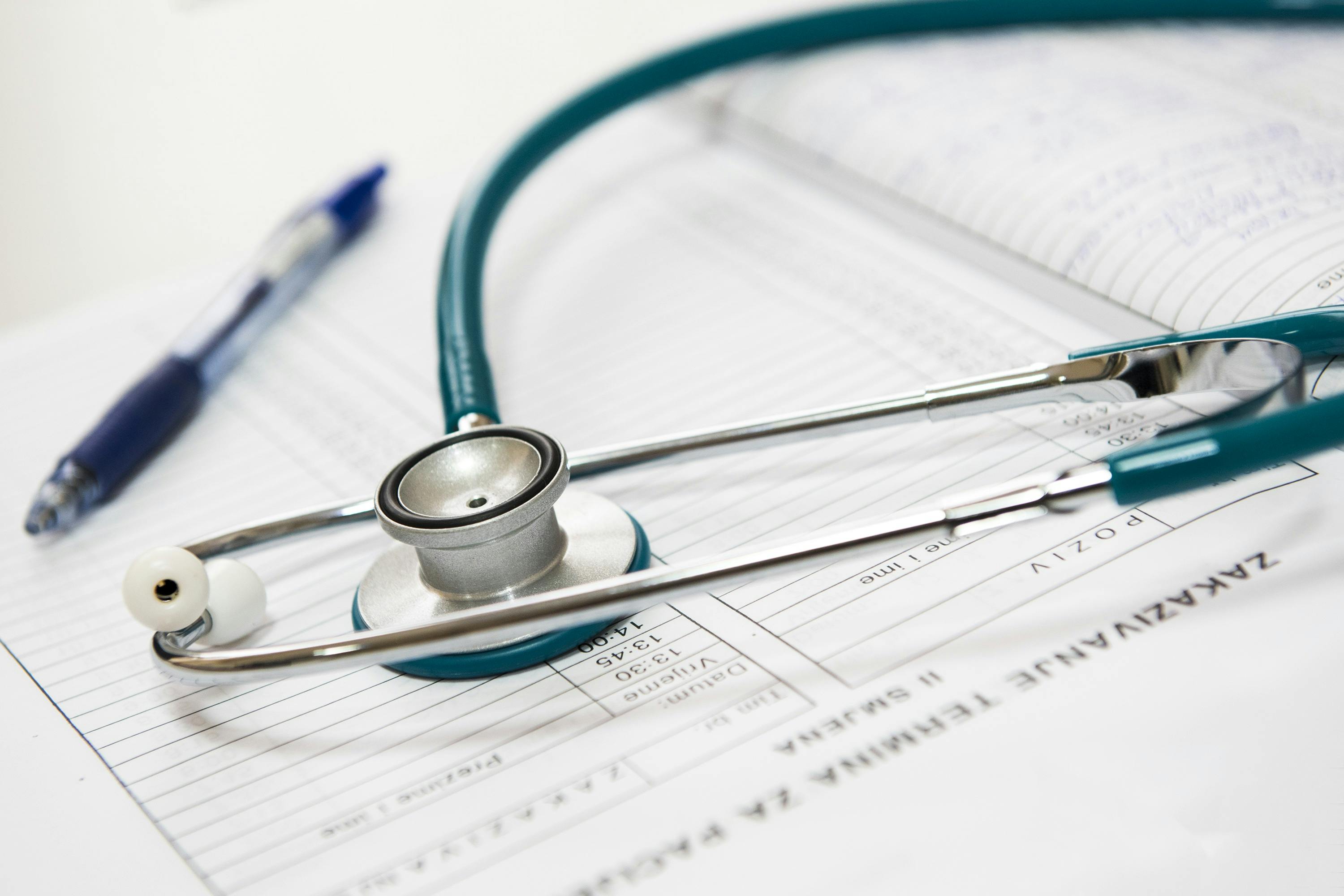 Stethoscope and medical report